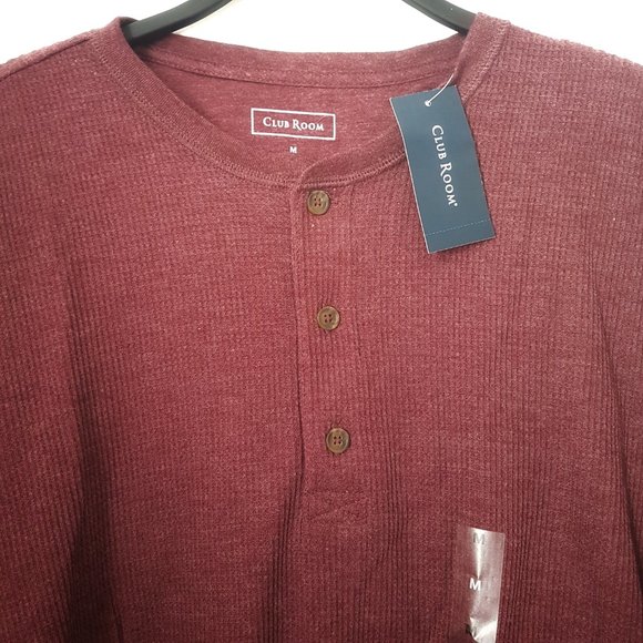 Club Room Men's Red Plum Thermal Shirt Sz M - Picture 5 of 7